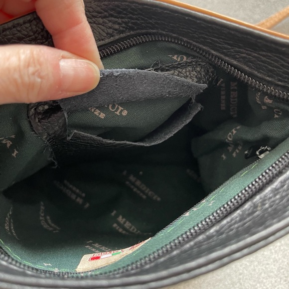 Vintage I Medici Firenze Black & Tan Leather Crossbody Bag - Picture 7 of 11